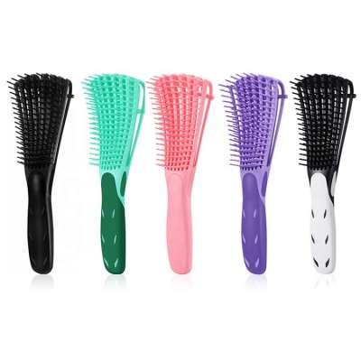 Good Quality Soft Rubber Handle Detangling Eight-claw Hair Brush for Curly Hair